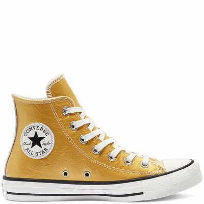 Converse Metallic Classics Chuck Taylor All Star - Naisten Matalavartiset Tennarit - Kultaiset/Valko